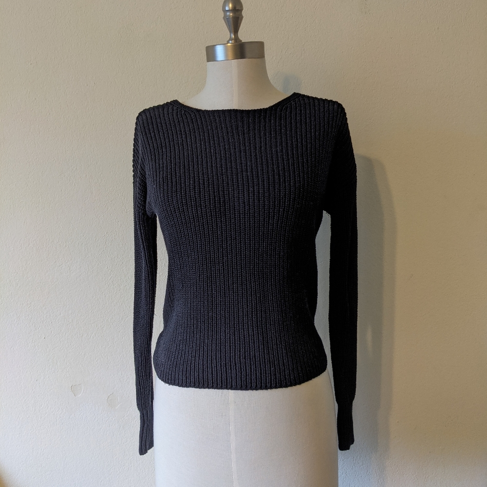 Ribbed Twist Back Sweater